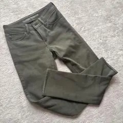 しまむら　クロッシープレミアム　裏起毛パンツ　S オリーブ