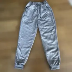 【新品】　裏ボアジョガーパンツ　ボアパンツ　あったか　らくらく　グレー　男女兼用