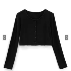 GRL 接触冷感クロップド丈リブカーディガン ［dk1404］のサムネイル