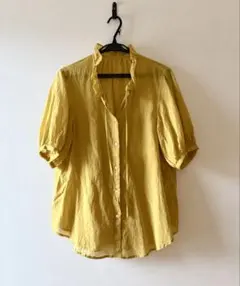 超美品 アンタイトル イエロー 半袖ブラウス ゆったり 日本製 - メルカリ