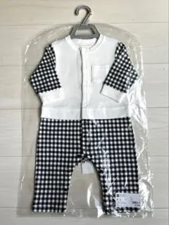 GU ロンパース 70 白黒チェック