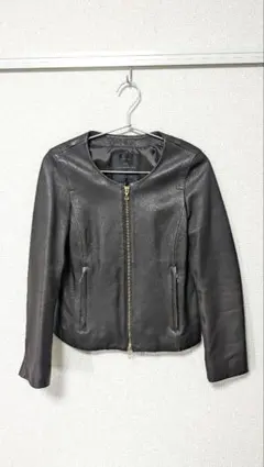 ナノユニバース　羊革　レザー ジャケット ライダース ノーカラー／検索ANAYI