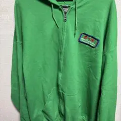 b-boy GILDAN 緑色 2XL ジップアップパーカー