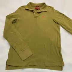 アバクロ　オリーブグリーン 長袖 ポロシャツ(S)