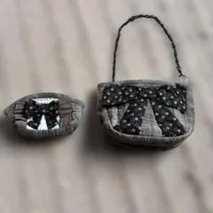 グレー系リボンモチーフバッグセット