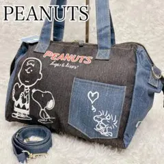 新品タグ付 PEANUTS スヌーピー デニム トートバッグ ボストンバッグのサムネイル