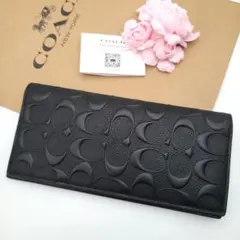 新品　COACH　コーチ　長財布　ブラック　正規品　メンズ　シグネチャー