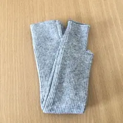 アームウォーマー 韓国 指穴 冬 冷え性 防寒 無地 リブ　グレー