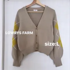 LOWRYS FARM アーガイルカーディガン Lサイズ