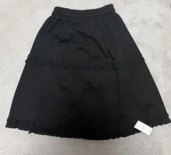 スカート　ブラック　膝丈　フレアスカート