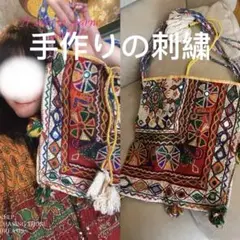 インドバンジャラ刺繍カラフルトートバッグ