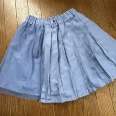 ブルー　プリーツスカート 130