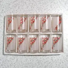 未使用 グラスセット タンブラーセット おもしろグラス 10客 花柄