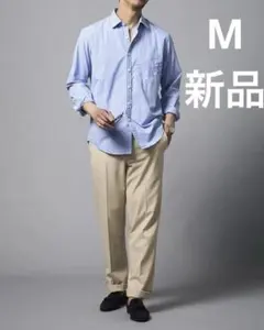 新品未使用✨DoCLASSE ストライプ　コットンシャツ 長袖 ブルー Mサイズのサムネイル