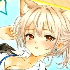 え？こっち見てた…？♡猫耳先輩♡手描きイラスト オリジナルイラスト 原画 色紙