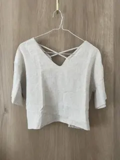 INDILUXEバッククロス 半袖カットソー ベージュ