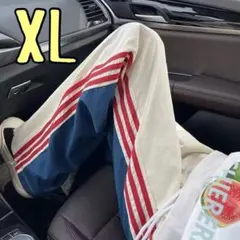 ストライプデザイン ジャージパンツ XL