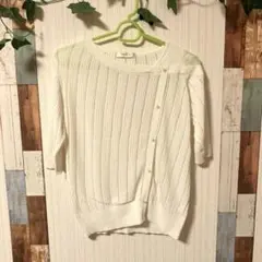 【新品タグ付き】Feroux（フェルゥ）ホワイトニット 半袖 M