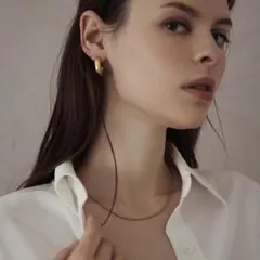 【CENE】セネ/1mmスネークチェーンネックレス/39cm 金属アレルギー対応