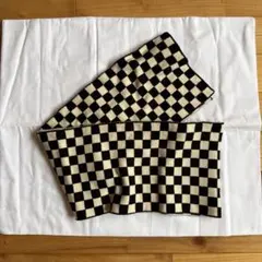 チェッカーパターン マフラー ブラック/アイボリー