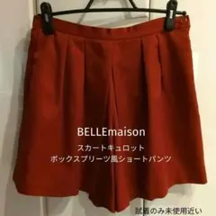 ボルドー スカートキュロット ボックスプリーツ風ショートパンツ【未使用近い】