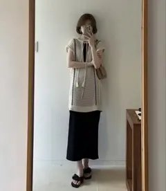 新品　Eaphi double line knit vest ニット　ベスト