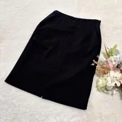 【ユニクロ】UNIQLO コットンペンシルスカート ブラック L