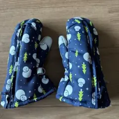 雪だるま柄 子供用ミトン　110センチ 4.5才　手袋　スキー　ベビー