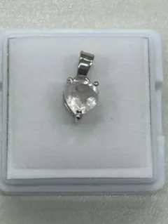 最終ローズクォーツ シルバーメッキ　ペンダント　トップ