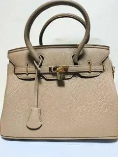 ベージュ 2way ショルダーバッグ