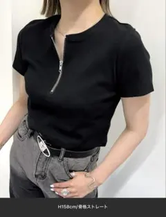 【新品✨】WHO'SWHO gallery ハーフジップショートTEE ブラックのサムネイル