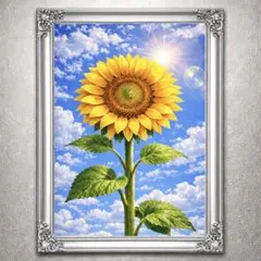 青天金向日葵 ひまわり 開運アート 風景画 人生好転絵画 ヒーリング