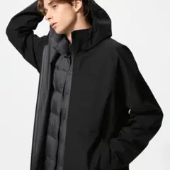 ユニクロ ブロックテックパーカー 3xl ブラック