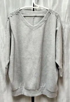 グレー Vネック 長袖 トップス