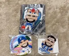 日本ハムファイターズ マルティネス 2連オーロラキーリング 缶バッジ アクスタ