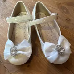 ホワイトリボン付きフォーマルシューズ　18cm
