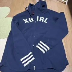 X-GIRL フード付きシャツ ネイビーのサムネイル