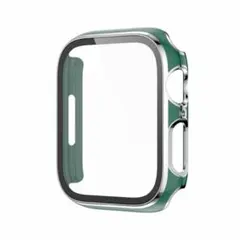 アップルウォッチ ケース 保護 カバー グリーン＆シルバー 38～45mm 40