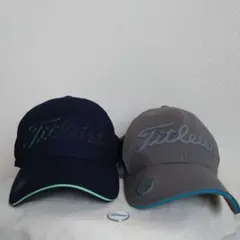 Titleist GOLF キャップ ２ケセット ネイビー グレー 3Dロゴ