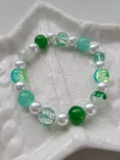 14.ガラスビーズブレスレット　ハンドメイド
