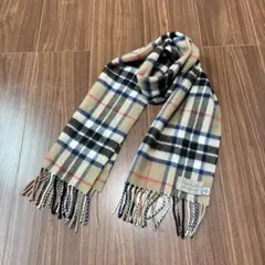 スコットランド製ロキャロン Lochcarronチェックマフラー古着スカーフ茶