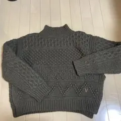 venit★38★ケーブルニットセーター★カーキのサムネイル