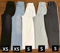 デニム　ジーンズ　ジーパン　まとめ売り　5点セット　XS、Sのサムネイル
