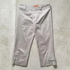 SunaUna スーナウーナ 裾フリル クロップドパンツ 38 アイボリーのサムネイル