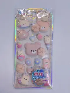 正規品　もちプニューステッカー　肉球スクイーズ付き　シール　くま