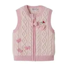 新品 ミキハウス mikihouse うさこ 編みモチーフ付ニットベスト　秋　冬