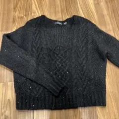 RALPH LAURENラルフローレン 黒ブラックＶネック ニット セーター