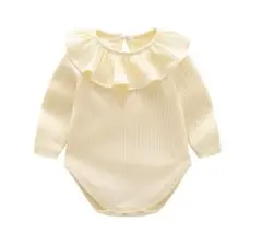 フリル襟ロンパース　アイボリー