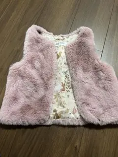 H&M ピンクファーベスト UK 2-4Y