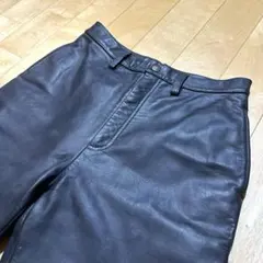 HOUSTON LEATHER 牛革 レザーハーフパンツ 黒 M カウハイドのサムネイル